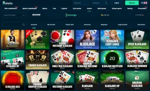 Current Rolletto live casino lobby showing live dealer navigation or provider filters