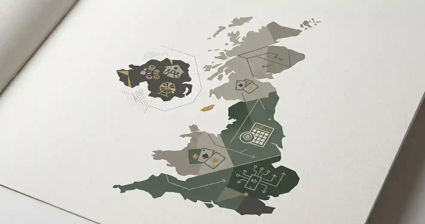 Diagram separating Great Britain and Northern Ireland gambling-law contexts